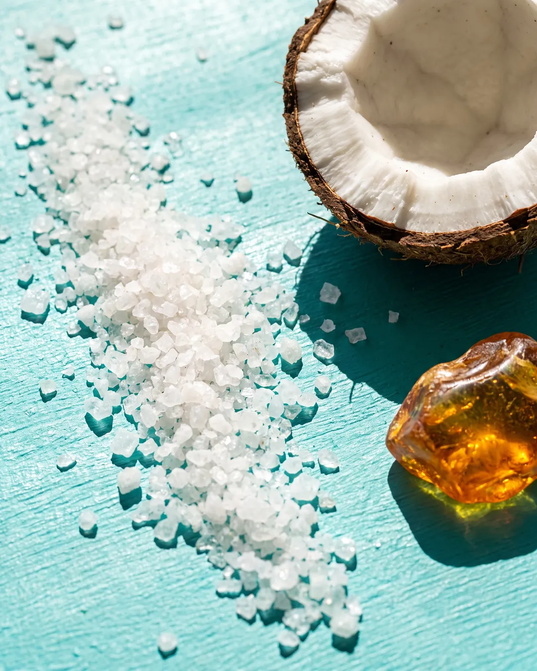 Mecedora Coconut & Amber Bath Salt, texture close-up
