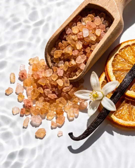 Naranjada Orange & Vanilla Bath Salt, texture close-up