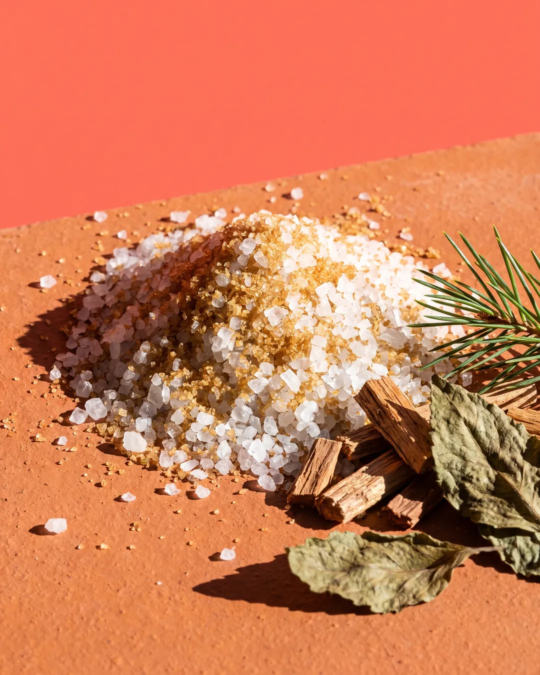 Quédate Sandalwood & Patchouli Bath Salt, texture close-up
